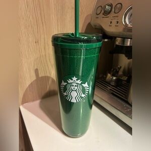 Starbucks Emerald Green Tumbler with Lid and Straw